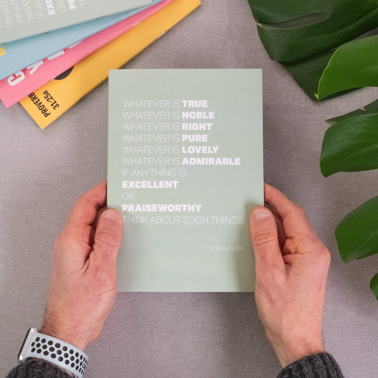 A5 Notebook. 'Whatever is true' (Philippians 4). Dotted, lined or plain pages - The Christian Poster Company