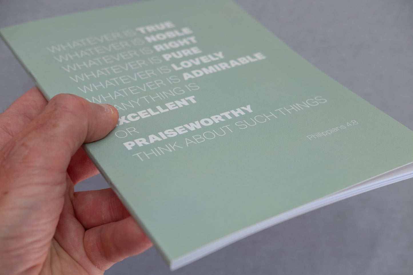 A5 Notebook. 'Whatever is true' (Philippians 4). Dotted, lined or plain pages - The Christian Poster Company