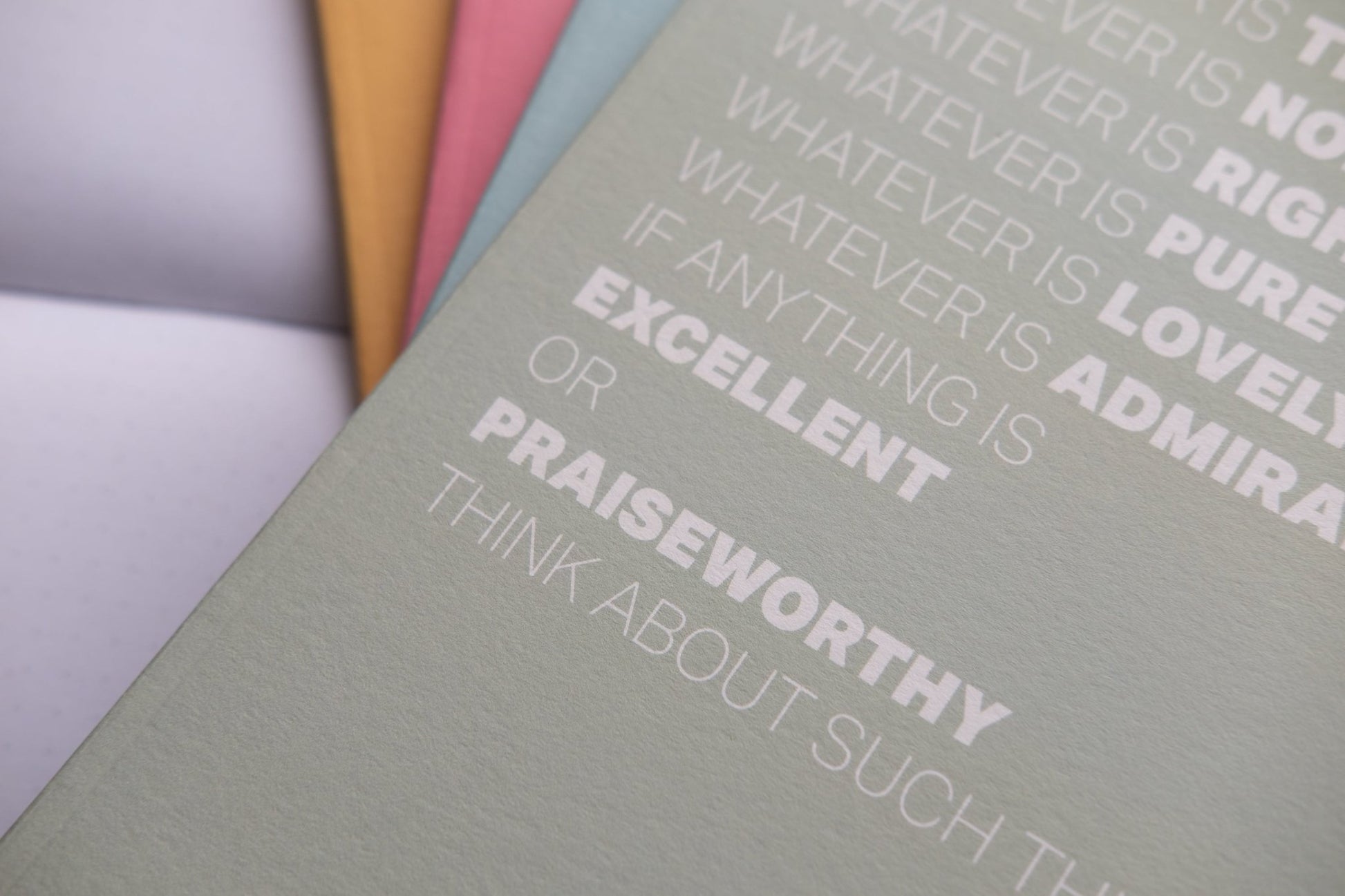 A5 Notebook. 'Whatever is true' (Philippians 4). Dotted, lined or plain pages - The Christian Poster Company