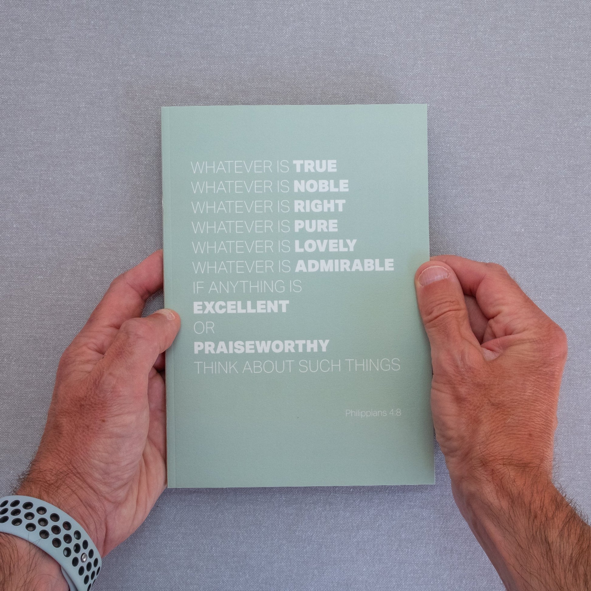 A5 Notebook. 'Whatever is true' (Philippians 4). Dotted, lined or plain pages - The Christian Poster Company