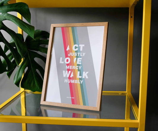 Act love walk A4 framed poster - The Christian Poster Company