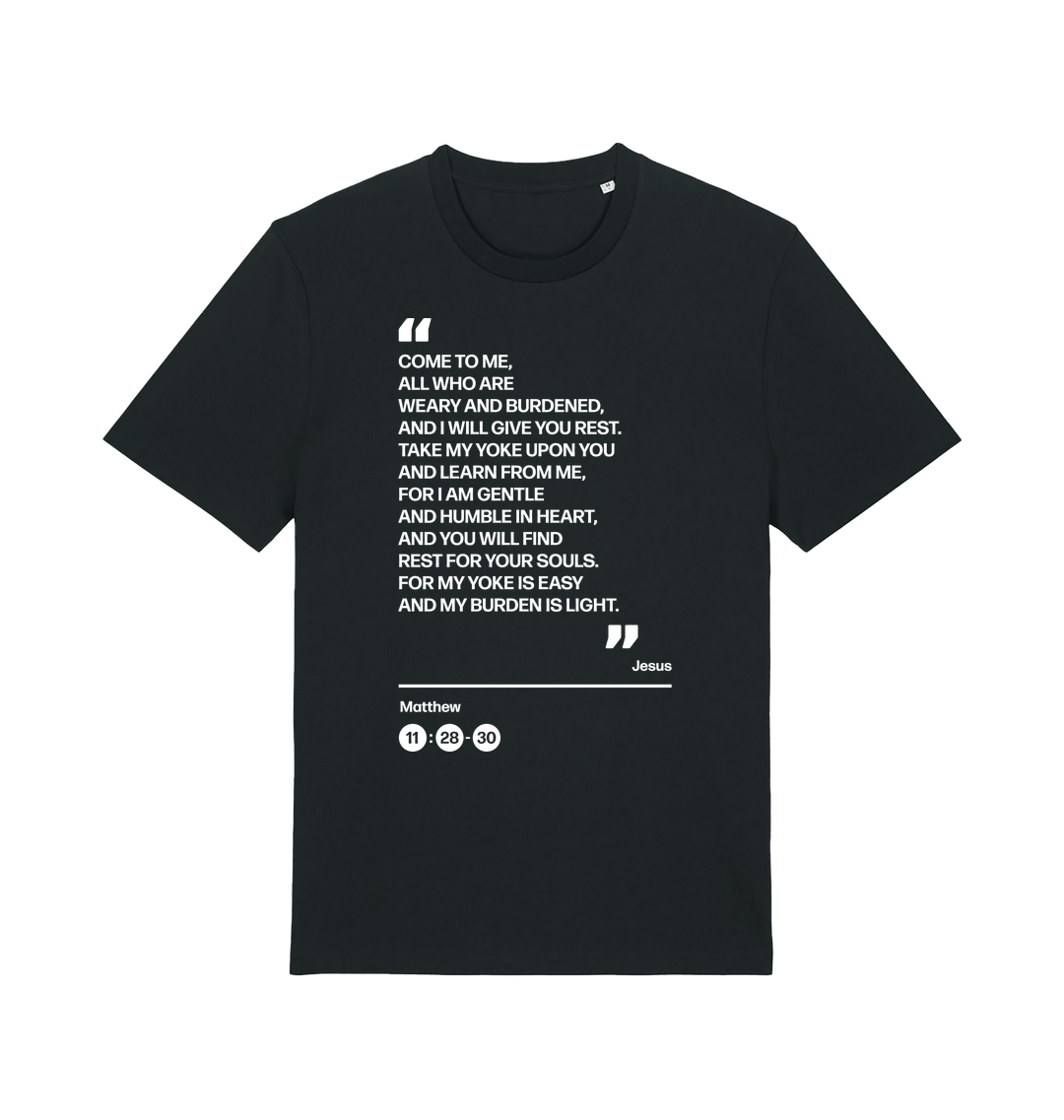 All who are weary. Unisex t shirt - The Christian Poster Company