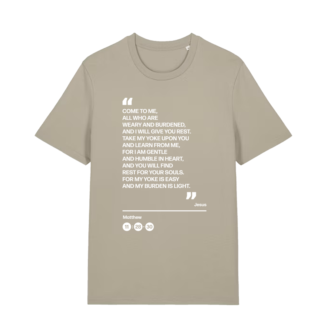 All who are weary. Unisex t shirt - The Christian Poster Company