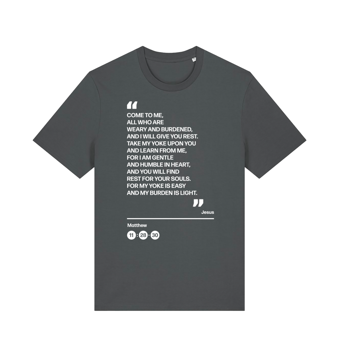 All who are weary. Unisex t shirt - The Christian Poster Company