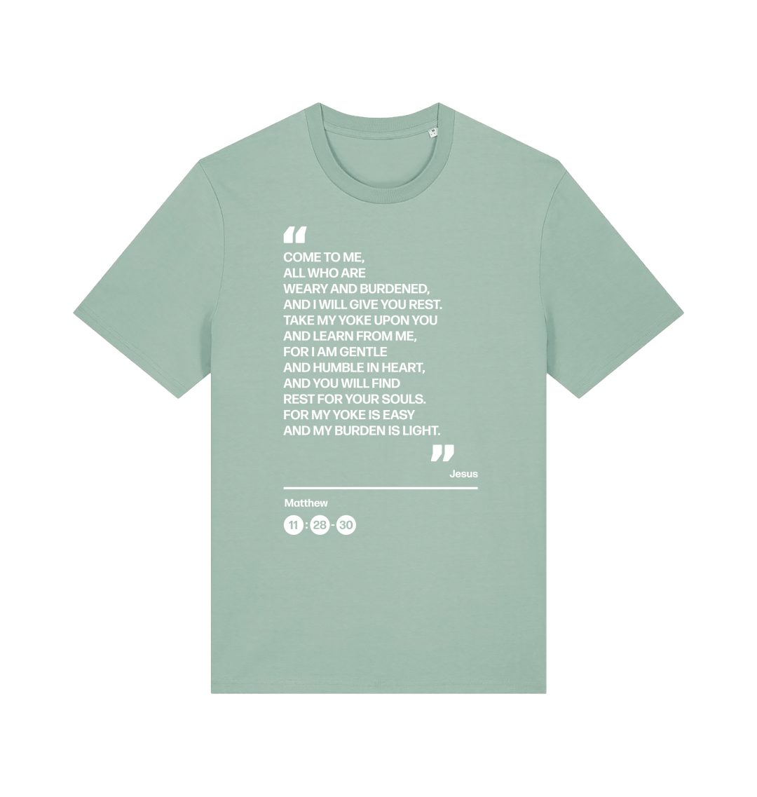 All who are weary. Unisex t shirt - The Christian Poster Company