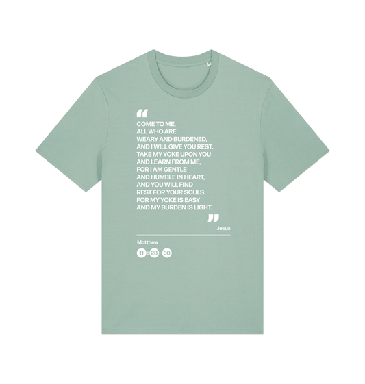 All who are weary. Unisex t shirt - The Christian Poster Company