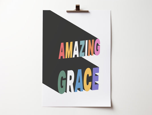 Amazing Grace poster. Wall art. - The Christian Poster Company