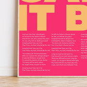 And can it be. Modern typographical Christian hymn poster. - The Christian Poster Company