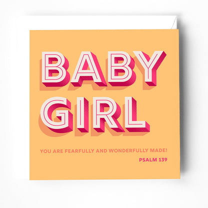 Baby Girl greeting card with bible verse - The Christian Poster Company