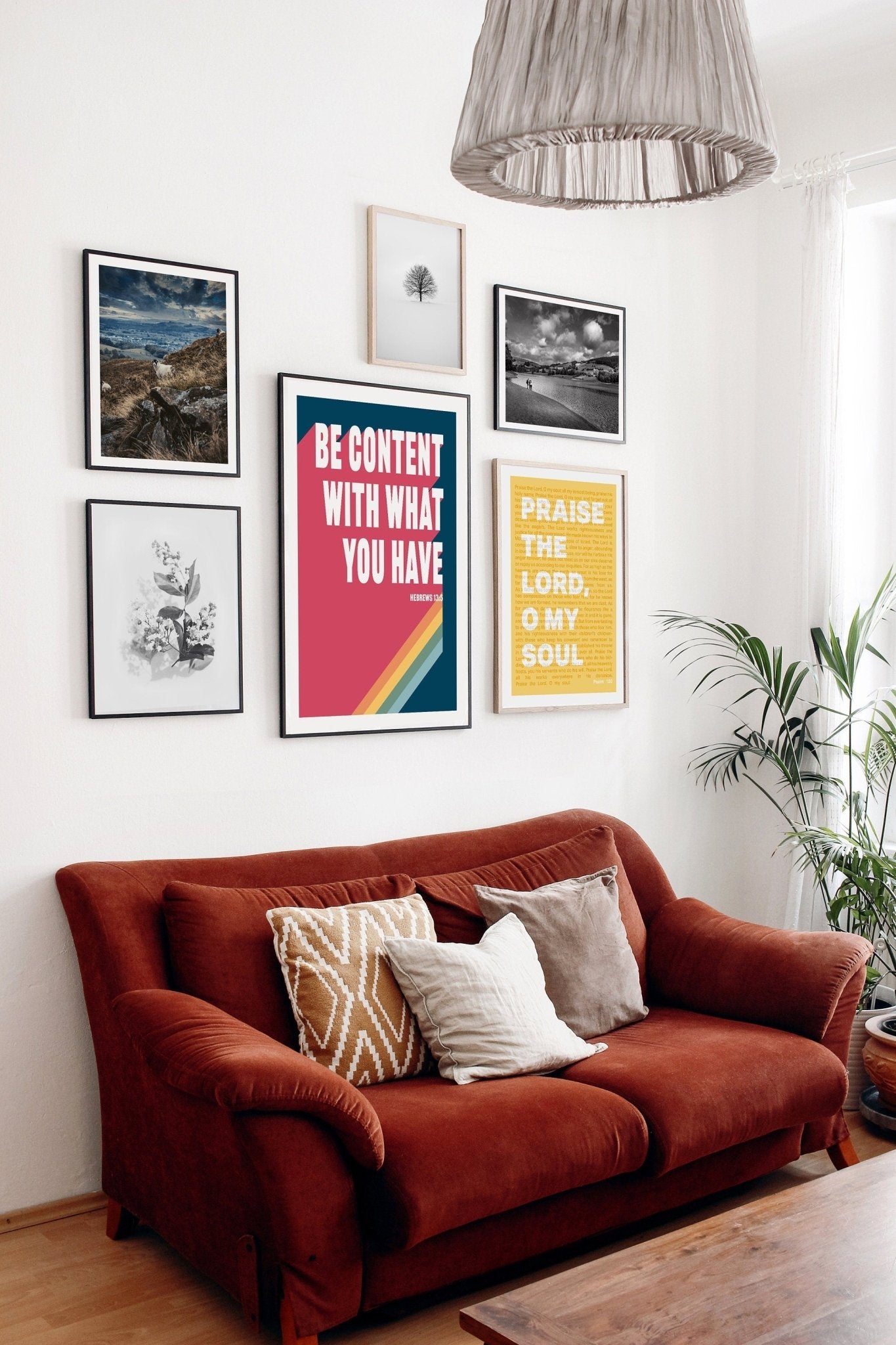 Be content with what you have. Hebrews 13 poster. - The Christian Poster Company