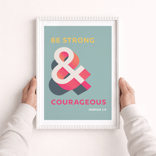 Be strong and courageous A3 framed poster - The Christian Poster Company