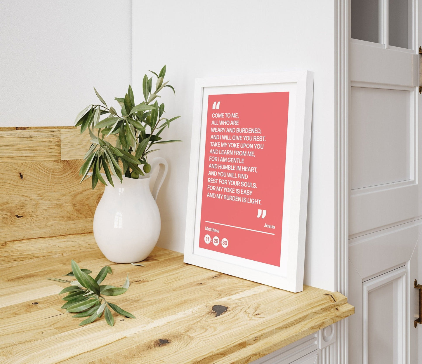 Come to me all who are weary and burdened and I will give you rest, poster, Matthew 11 verses 28 to 30 Christian wall art, bible print - The Christian Poster Company