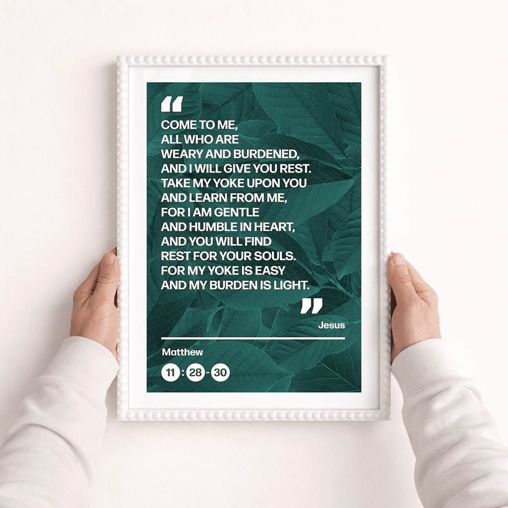 Come to me all who are weary Matthew 6 A3 framed poster - The Christian Poster Company