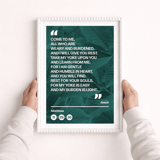 Come to me all who are weary Matthew 6 A3 framed poster - The Christian Poster Company
