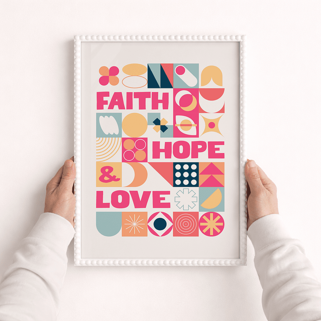 Faith hope love A3 framed poster - The Christian Poster Company