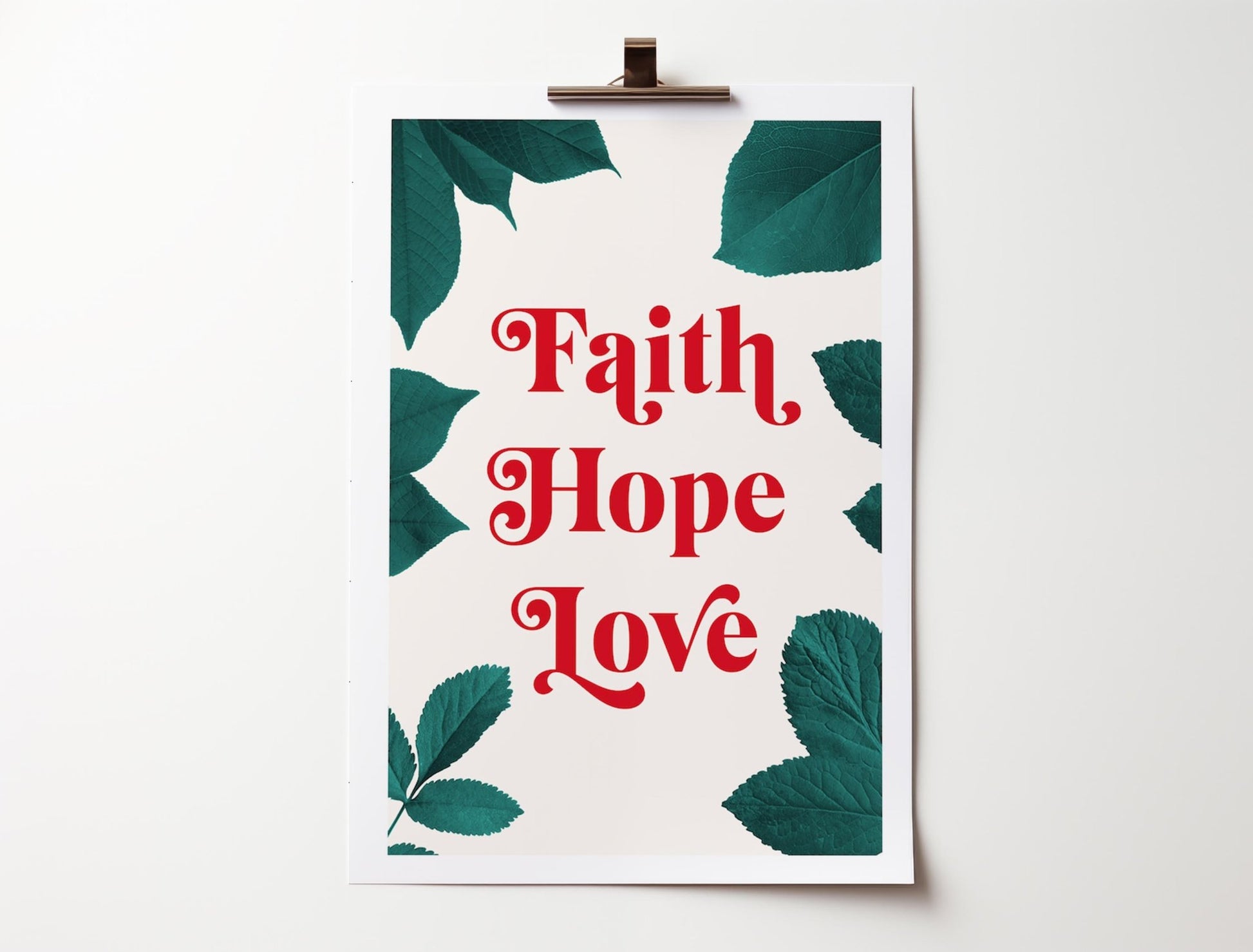 FAITH HOPE LOVE poster. Christian wall art. - The Christian Poster Company