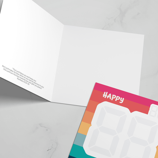 Fill in the age birthday card, with bible verse inside - The Christian Poster Company