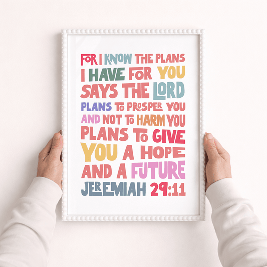 For I know the plans I have for you Jeremiah 29 A3 framed poster - The Christian Poster Company