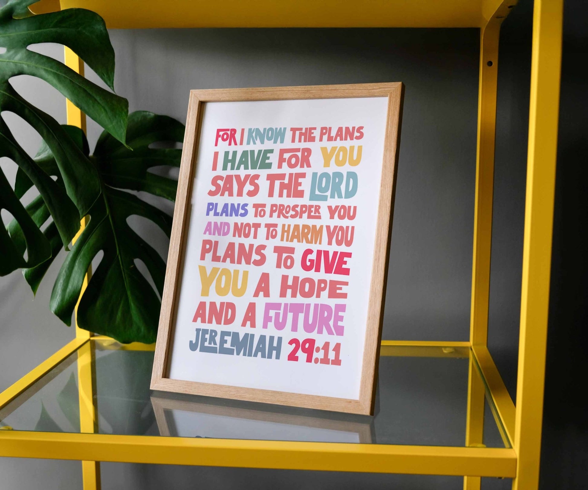 For I know the plans I have for you Jeremiah 29 A4 framed poster - The Christian Poster Company