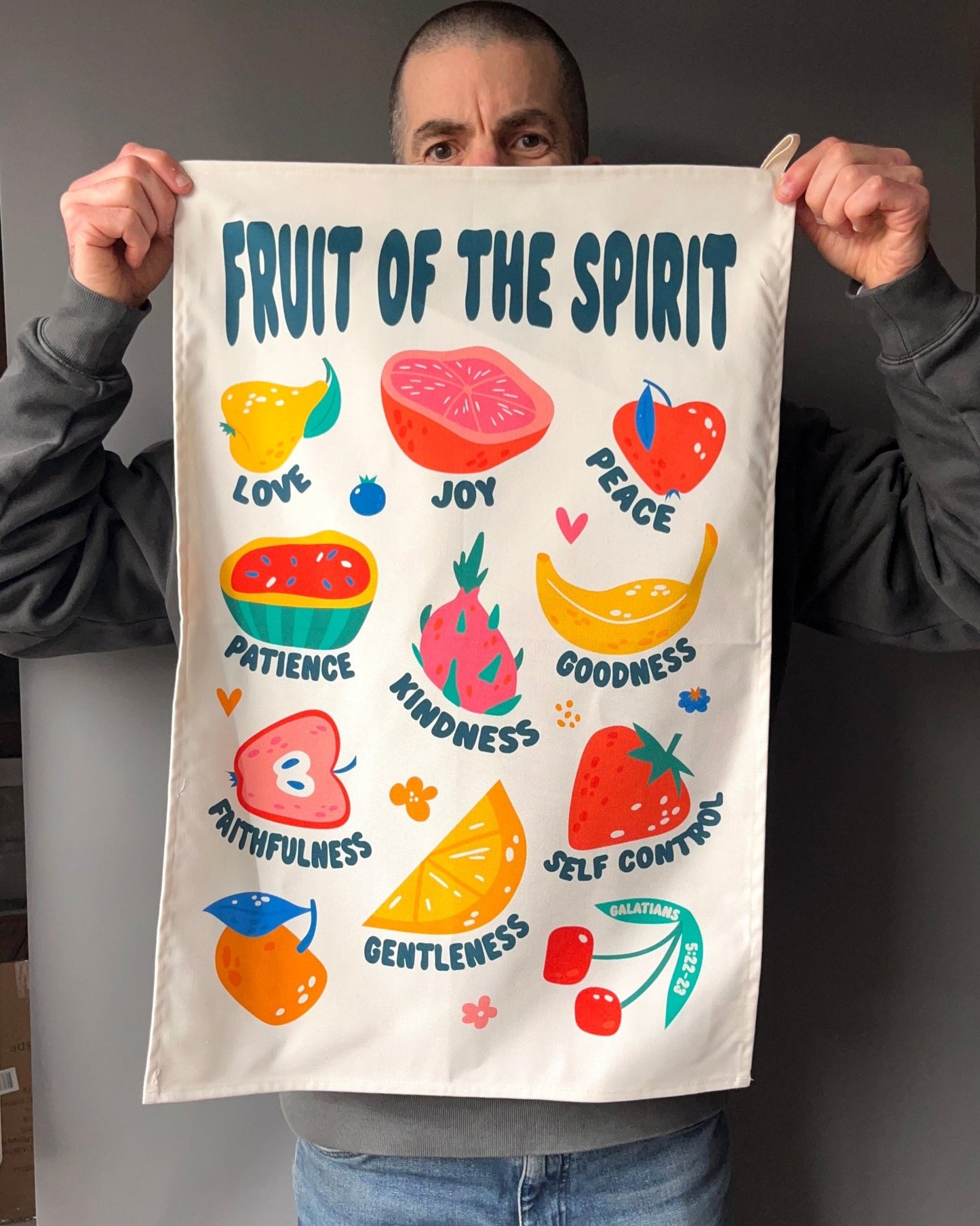 Fruit of the Spirit tea towel - The Christian Poster Company