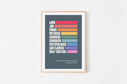 Fruits of the spirit poster. Galatians 5 Christian wall art. - The Christian Poster Company