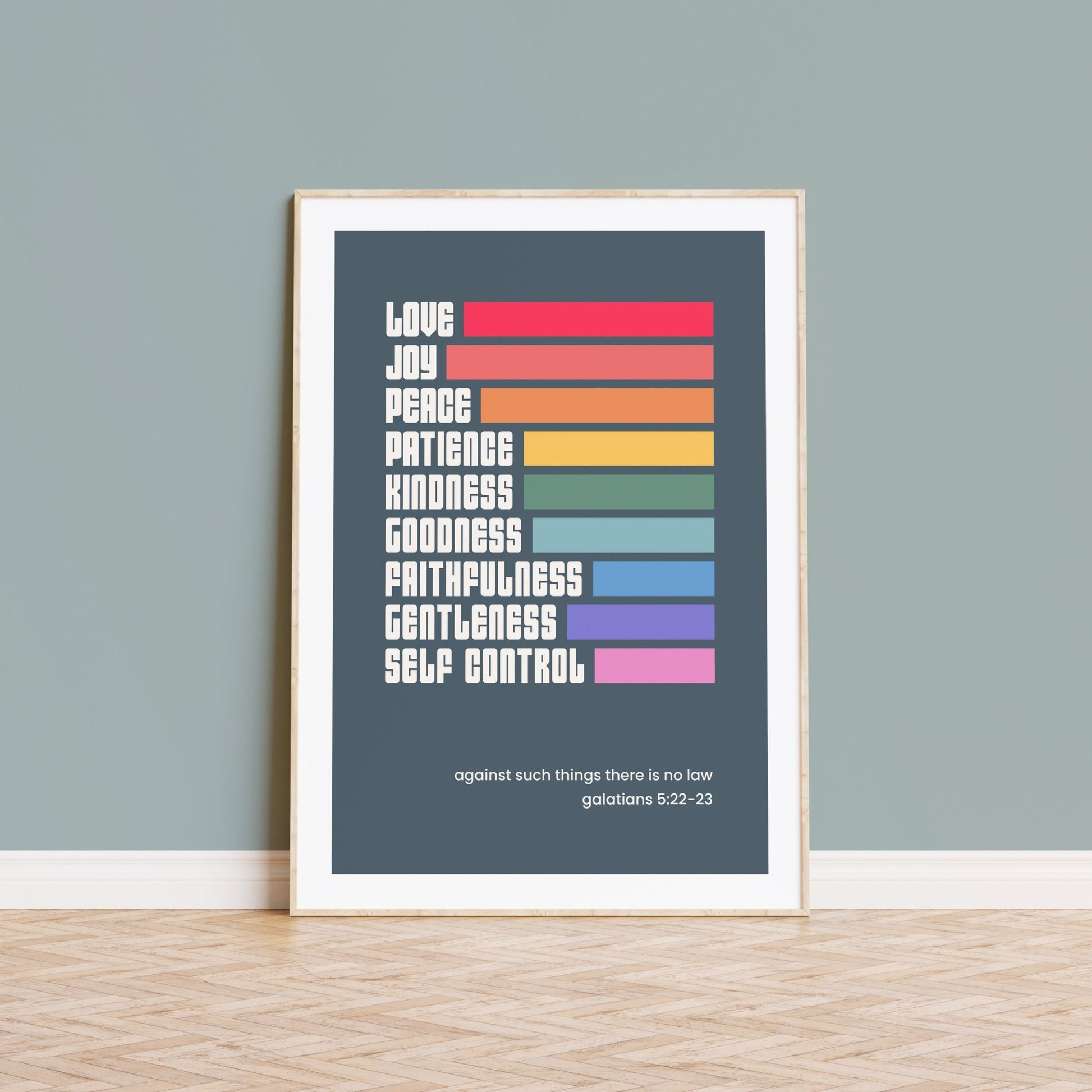 Fruits of the spirit poster. Galatians 5 Christian wall art. - The Christian Poster Company