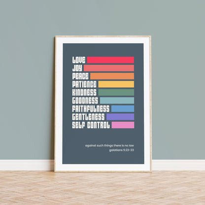 Fruits of the spirit poster. Galatians 5 Christian wall art. - The Christian Poster Company