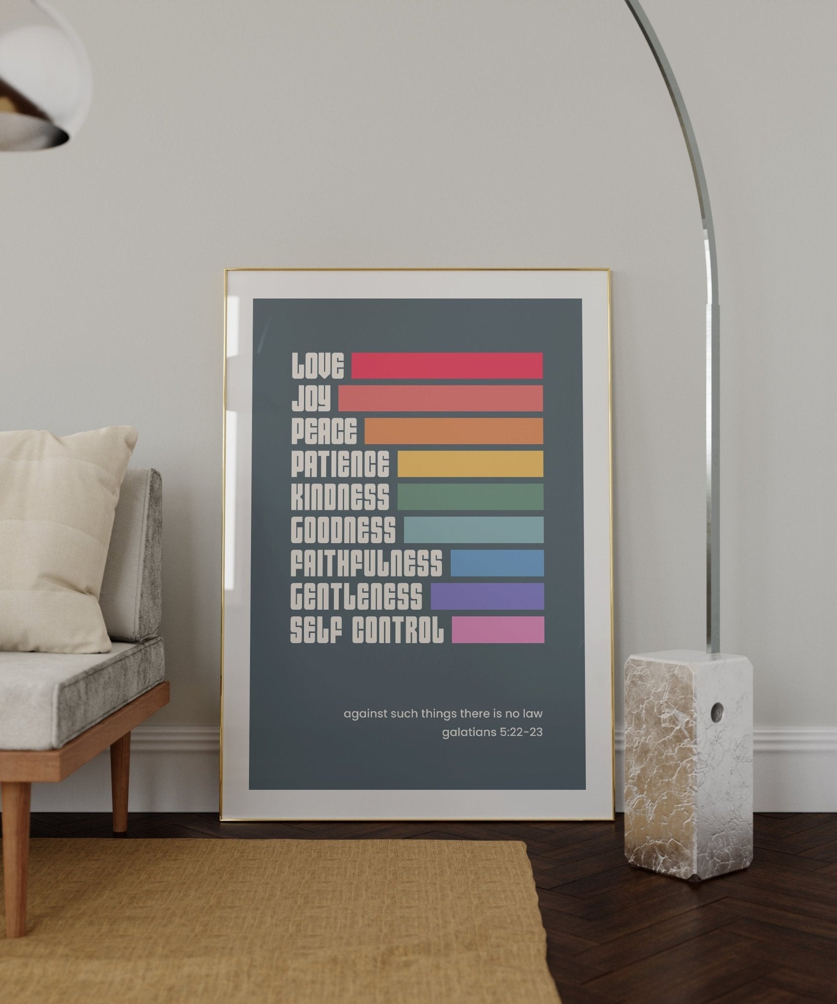 Fruits of the spirit poster. Galatians 5 Christian wall art. - The Christian Poster Company