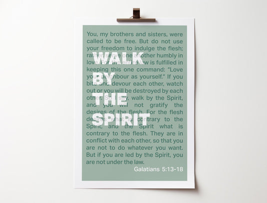 Galatians 5 poster. Walk by the Spirit. Christian wall decor. - The Christian Poster Company