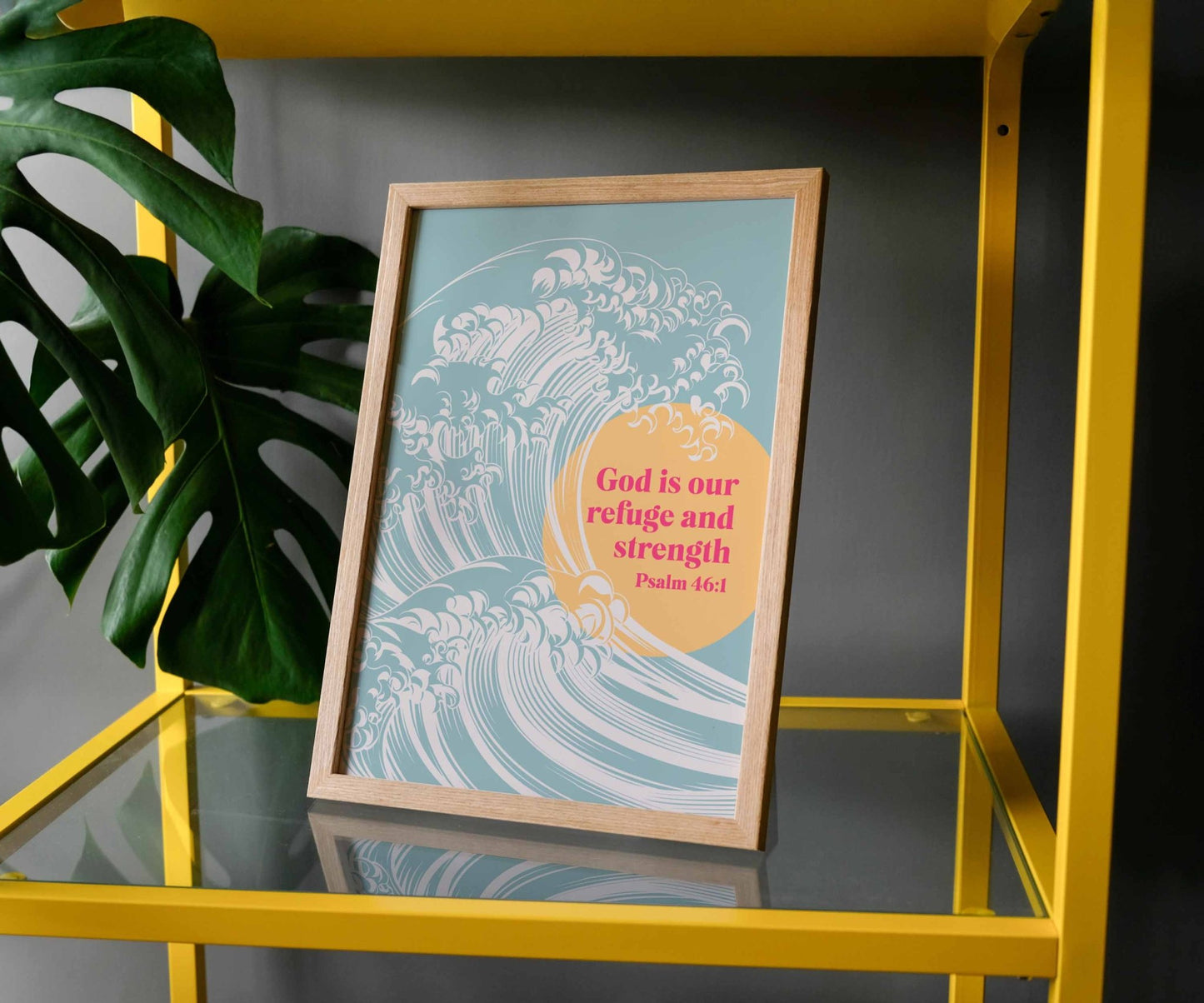 God is our refuge and strength A4 framed poster - The Christian Poster Company