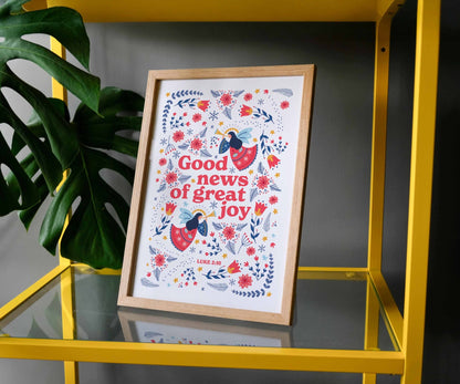 Good news of great joy A4 framed poster - The Christian Poster Company