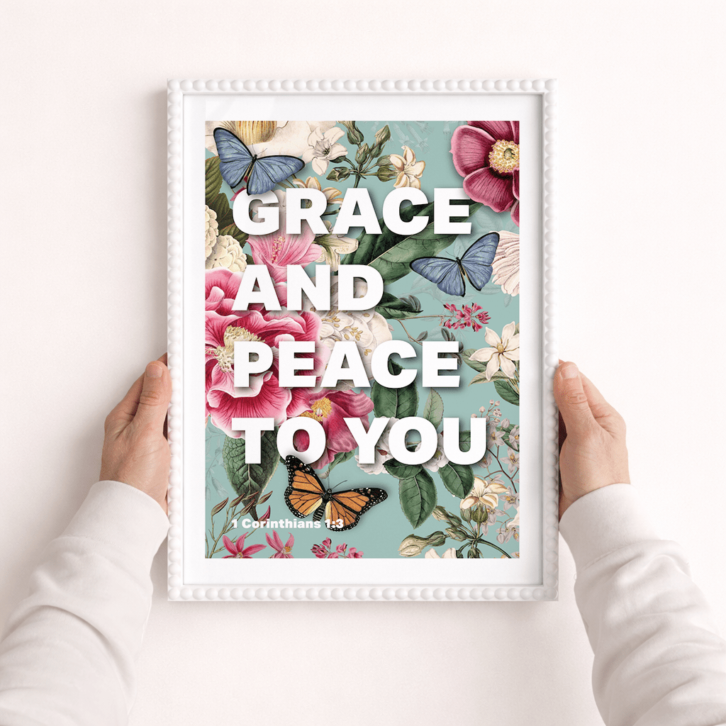 Grace and peace to you A3 framed poster - The Christian Poster Company