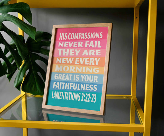 Great is thy faithfulness A4 framed poster - The Christian Poster Company
