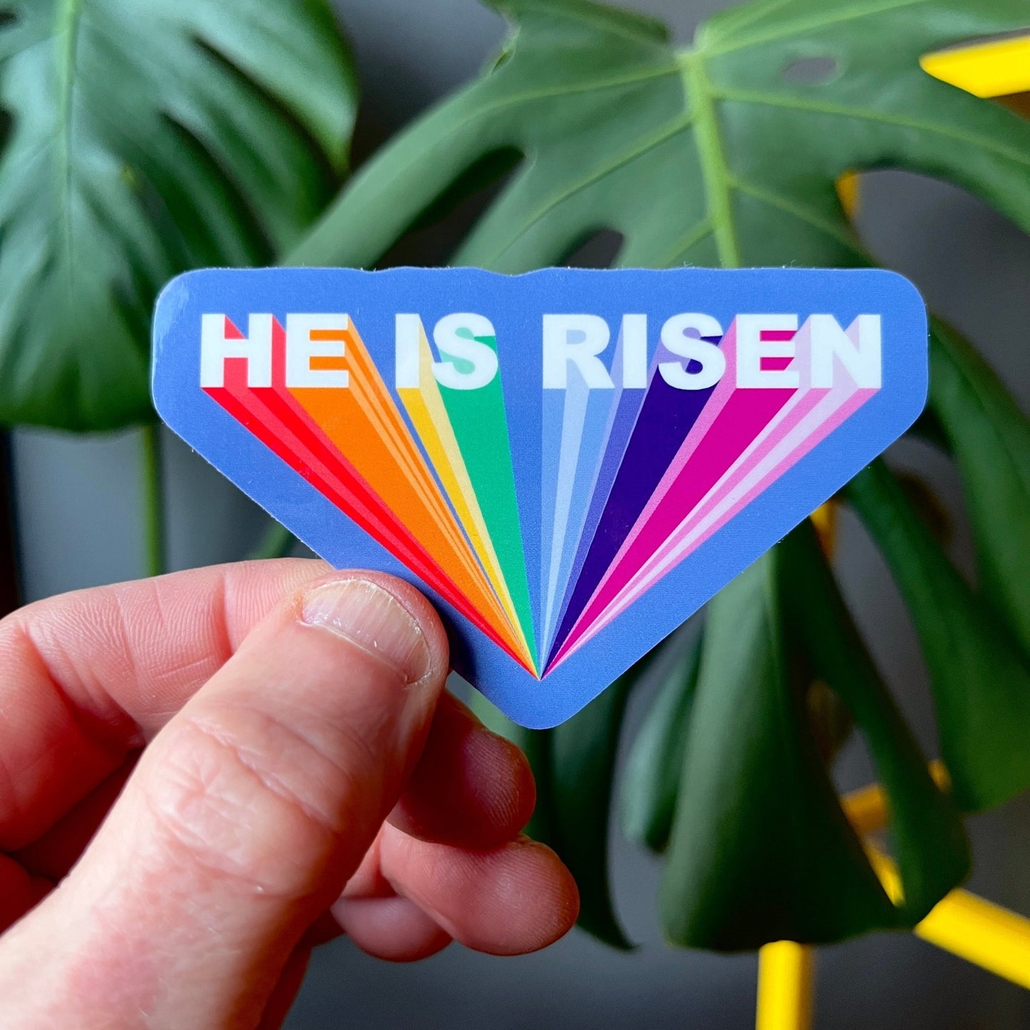 He is risen. Eco - vinyl sticker - The Christian Poster Company