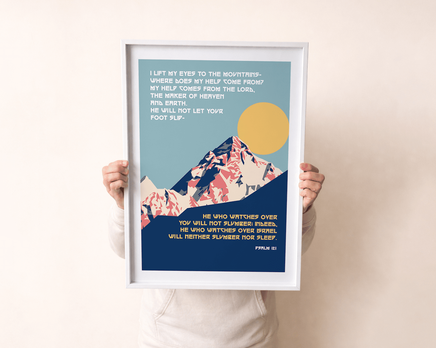I lift up my eyes Psalm 121 A2 framed poster - The Christian Poster Company
