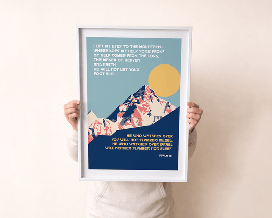 I lift up my eyes Psalm 121 A2 framed poster - The Christian Poster Company