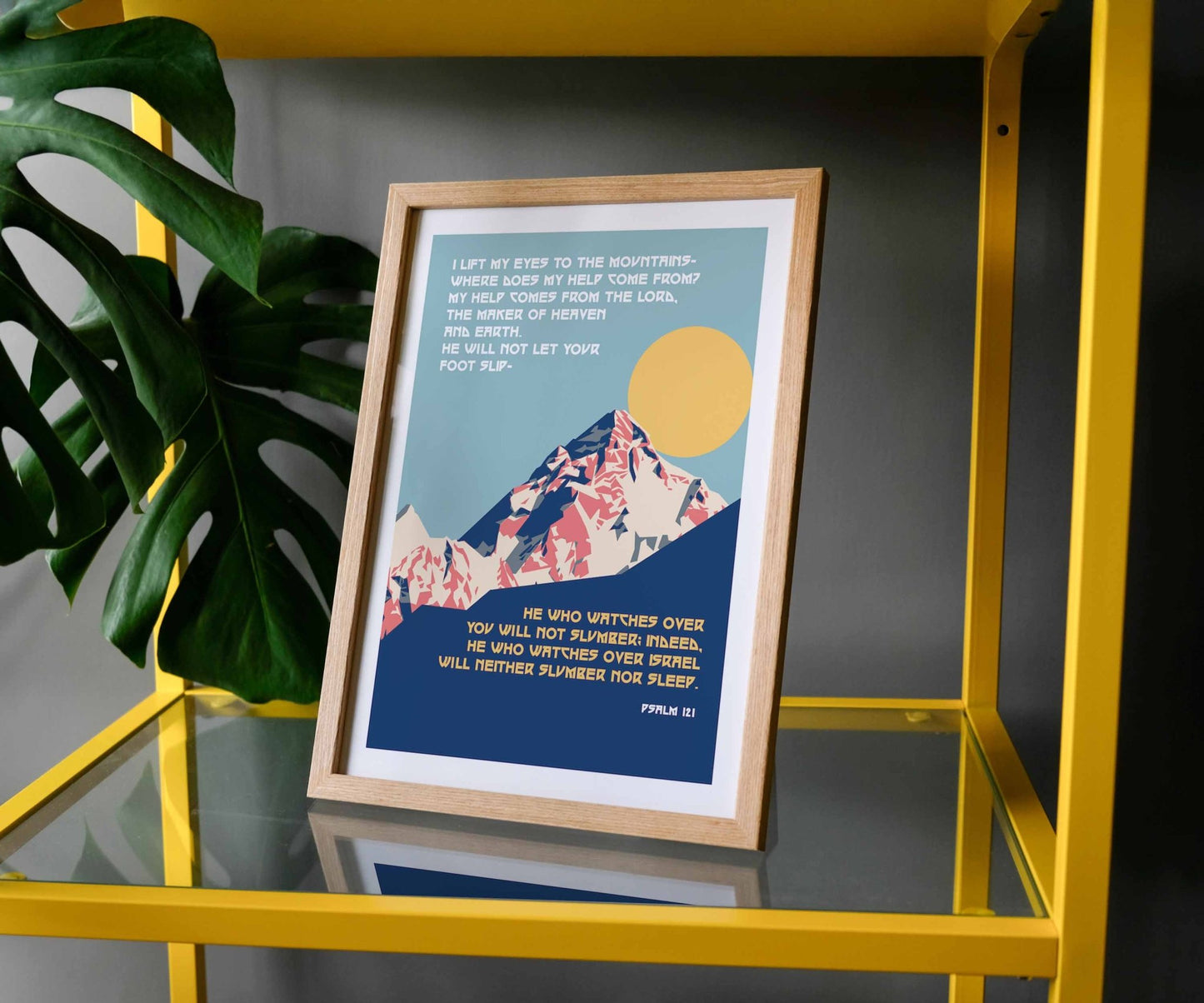 I lift up my eyes Psalm 121 A4 framed poster - The Christian Poster Company