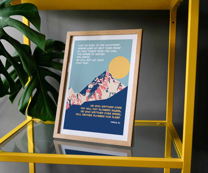 I lift up my eyes Psalm 121 A4 framed poster - The Christian Poster Company