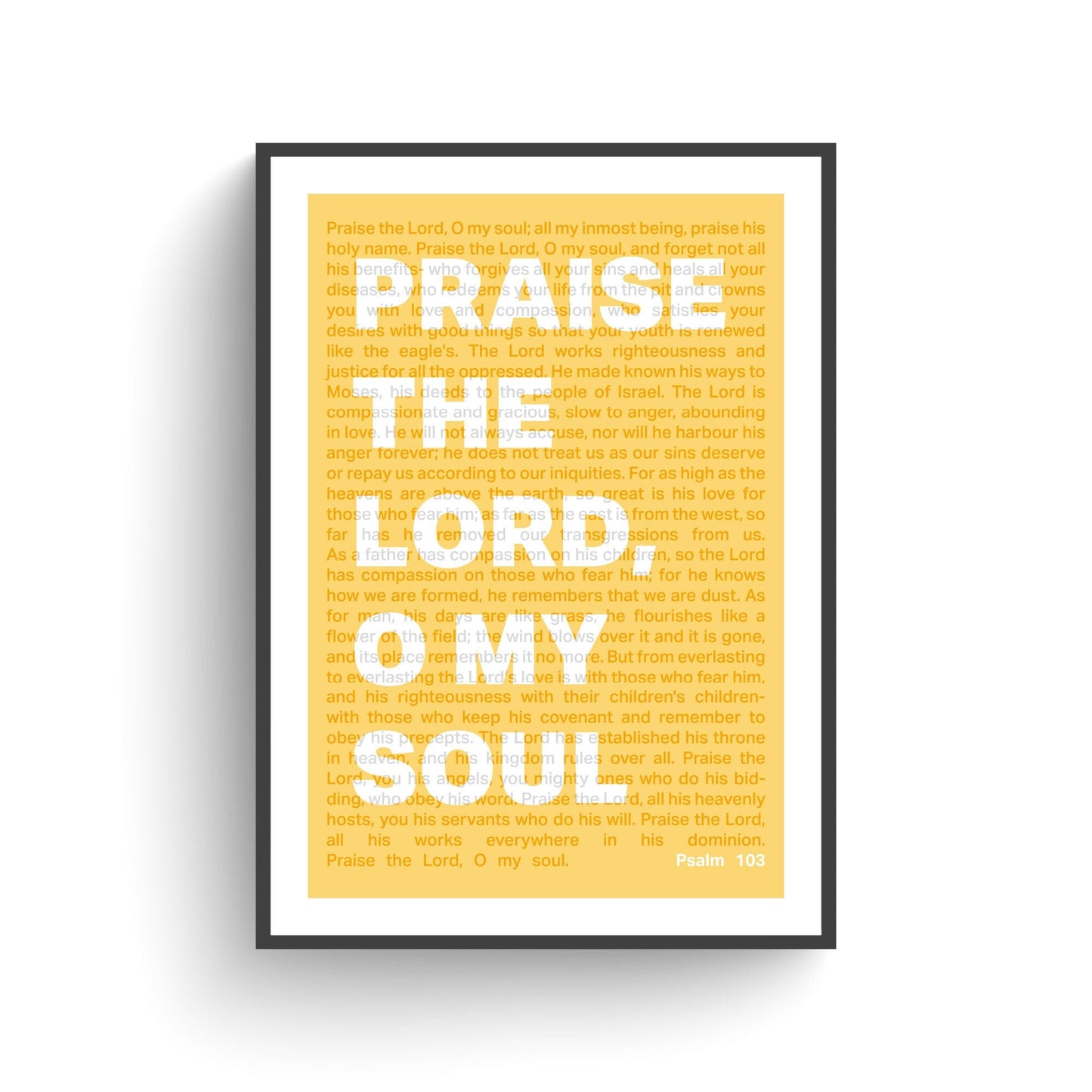 Psalm 103 poster, Praise the Lord, O my soul, Christian wall decor, bible verse print, scripture art