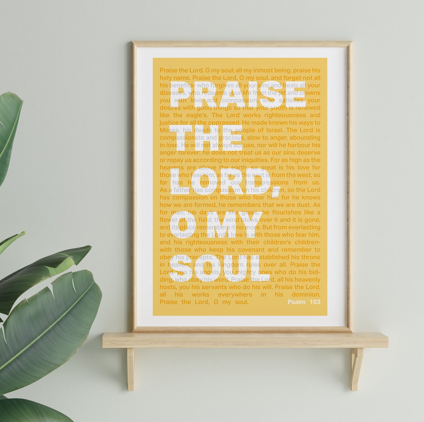 Psalm 103 poster, Praise the Lord, O my soul, Christian wall decor, bible verse print, scripture art