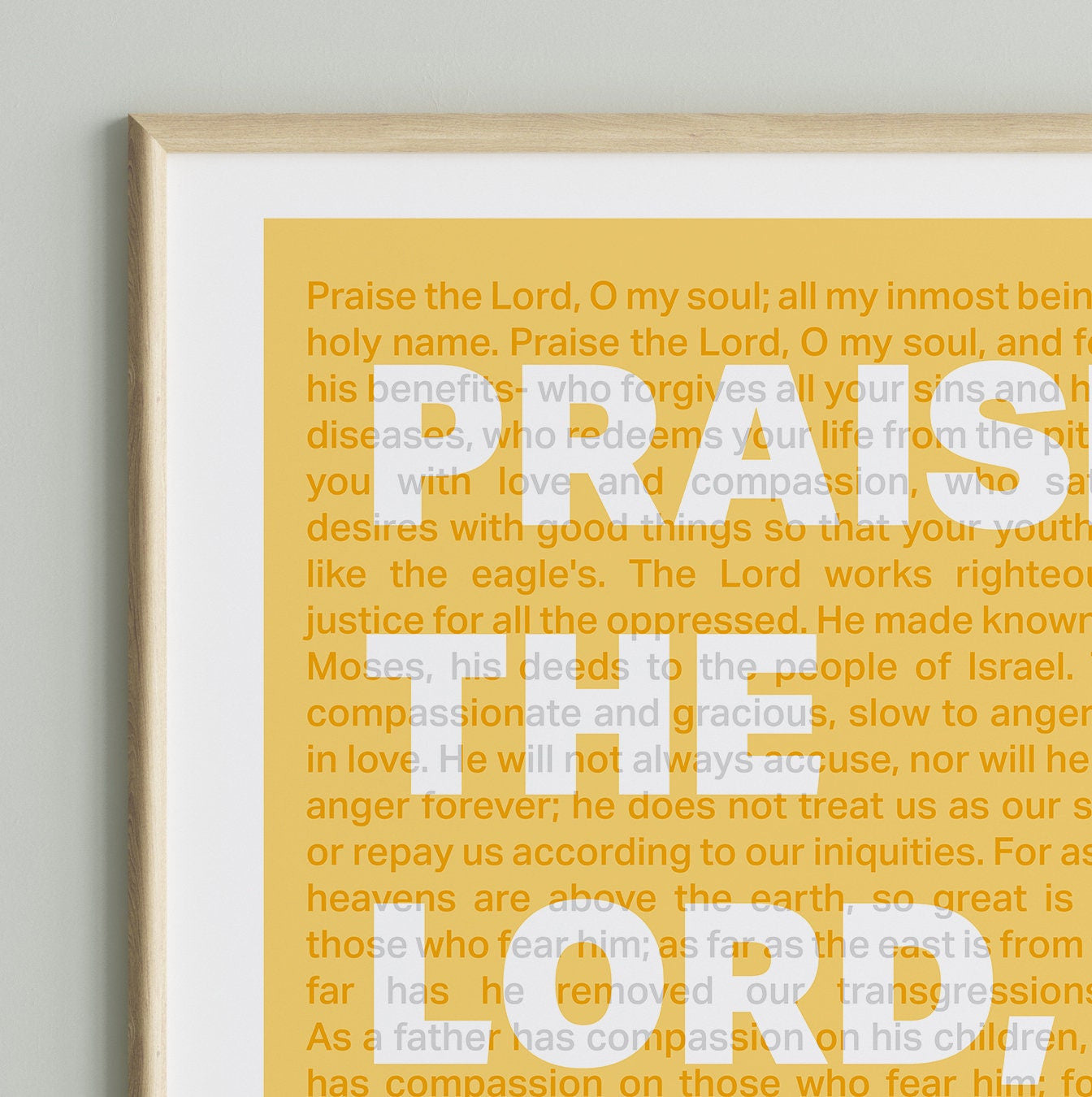 Psalm 103 poster, Praise the Lord, O my soul, Christian wall decor, bible verse print, scripture art