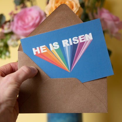 Easter postcards.  'He is Risen'. Optional envelopes.