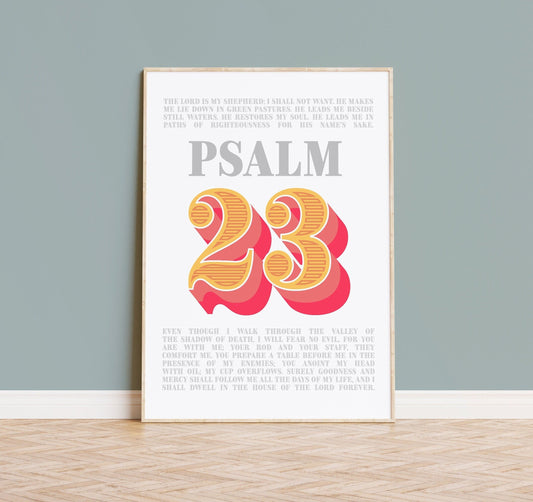 Psalm 23 poster, The lord is my shepherd print.