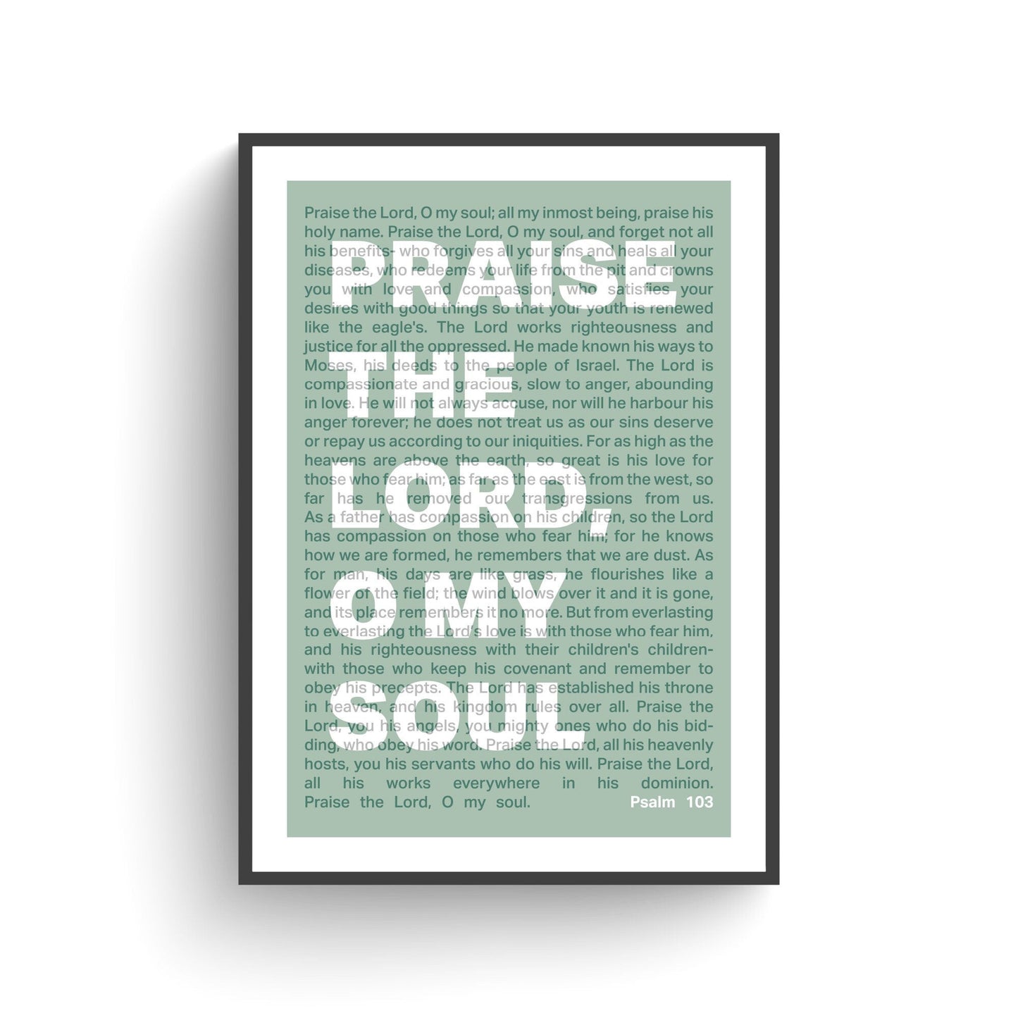 Psalm 103 poster, Praise the Lord, O my soul, Christian wall decor, bible verse print, scripture art