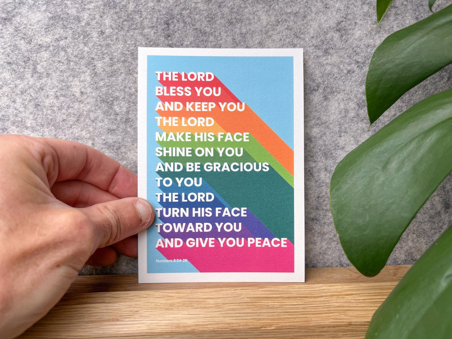 Set of Christian postcards. 'The lord bless you and keep you'