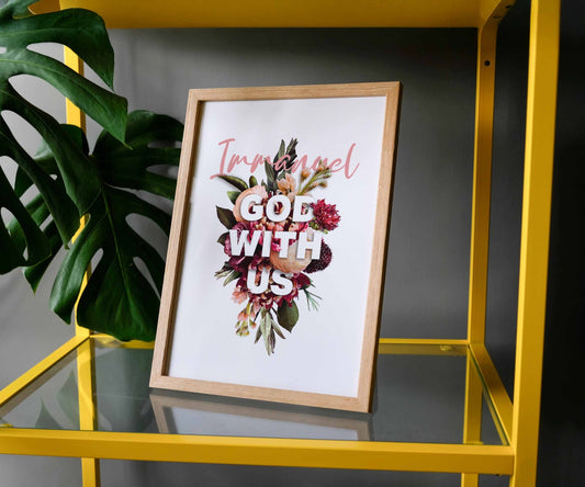 Immanuel God with us A4 framed poster - The Christian Poster Company