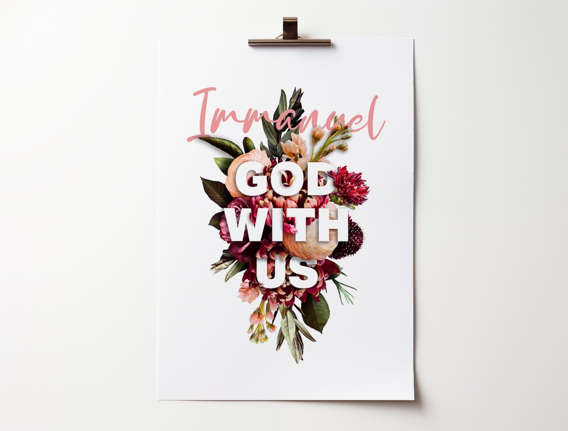 Immanuel, God with us, poster. Matthew 1 verse 23 - The Christian Poster Company