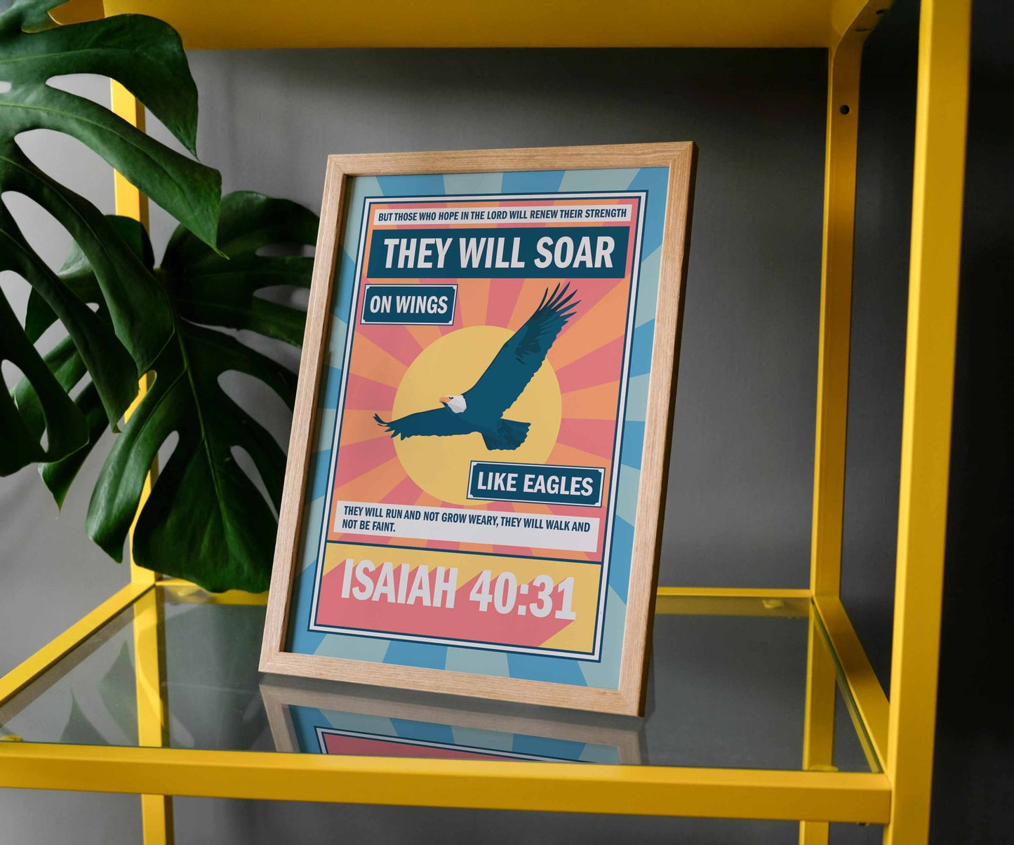 Isaiah 40 eagles A4 framed poster - The Christian Poster Company