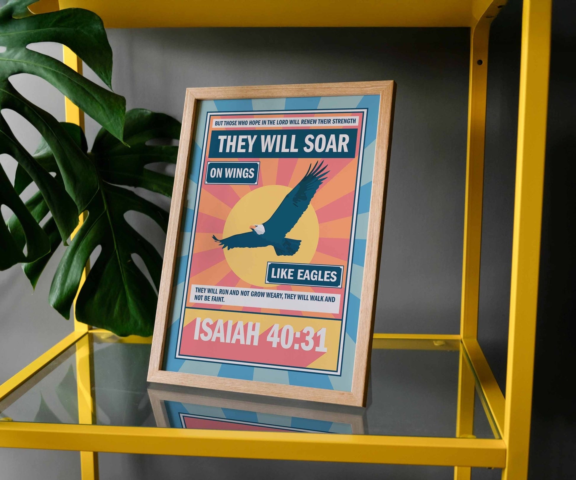 Isaiah 40 eagles A4 framed poster - The Christian Poster Company