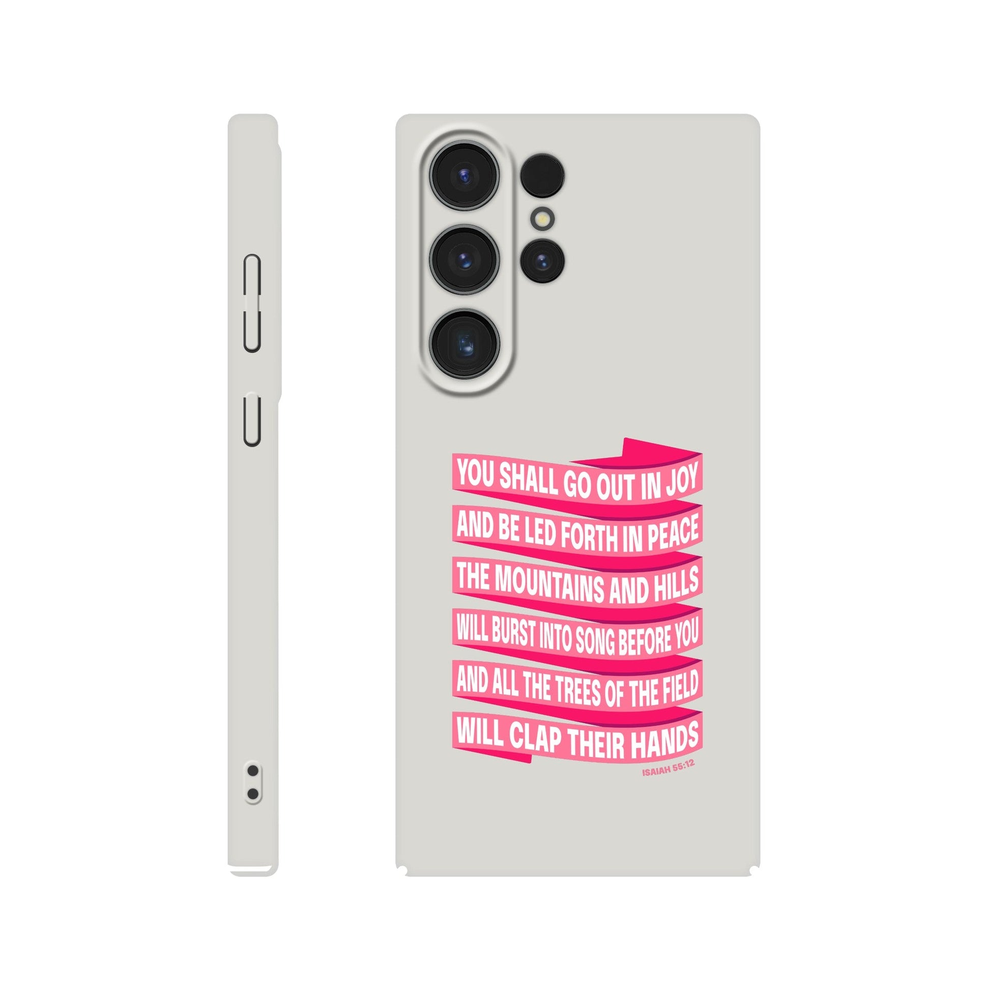 Isaiah 55 phone case. You will go out in joy and be led forth in peace. - The Christian Poster Company